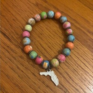Jilzarah Colorful Florida State Beaded Bracelet EUC